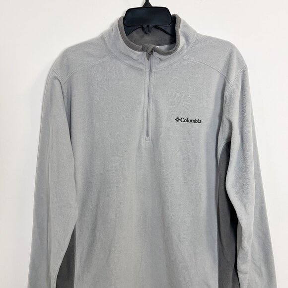 Columbia Men's Gray Fleece Quarter Zip Pullover Long Sleeve Shirt Size L - Picture 3 of 9